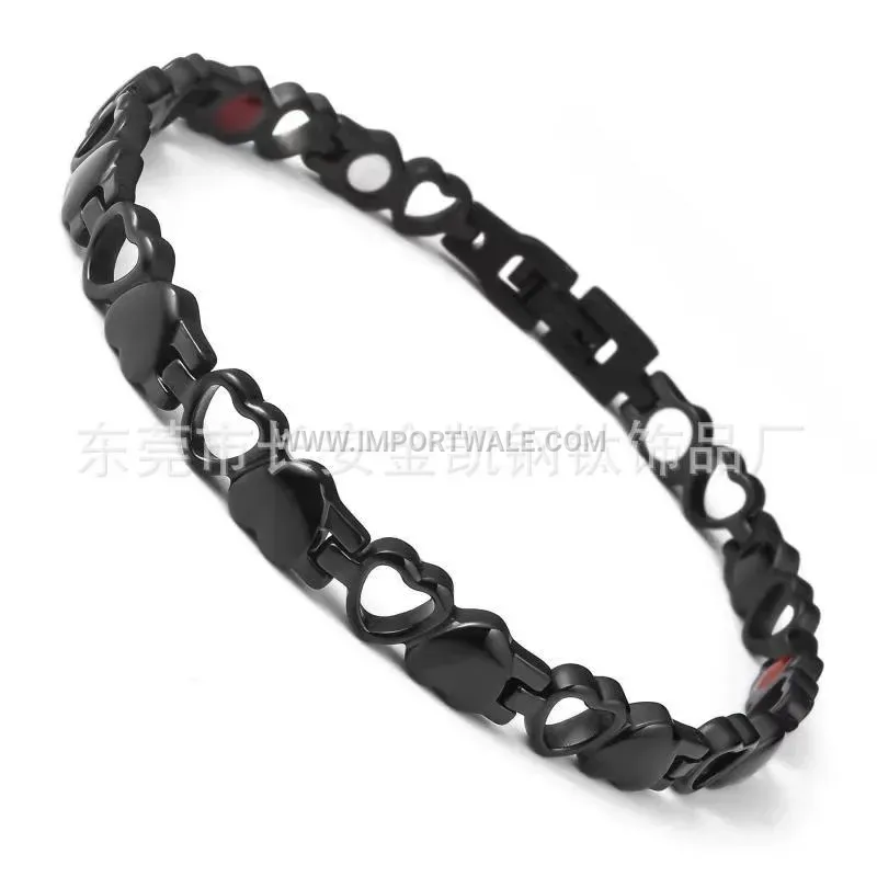 Women's Double Heart Bio Magnetic Stainless Steel Bracelet