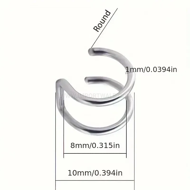 Elegant Non Pierced Stainless Steel U Shaped Fake Lip Ring Clip