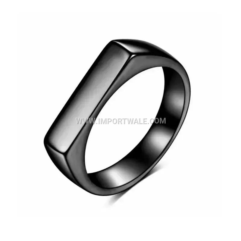 Sleek Stainless Steel Square Profile Band Ring