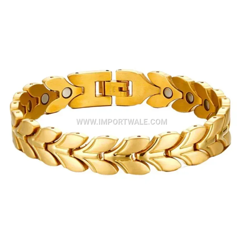 Faceted Fishtail Titanium Steel Magnetic Energy Bracelet