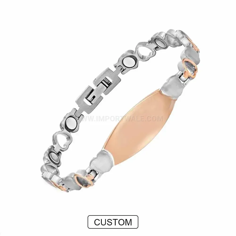 Stylish Cutout Cross Pattern Titanium Steel Bio Magnetic Bracelet