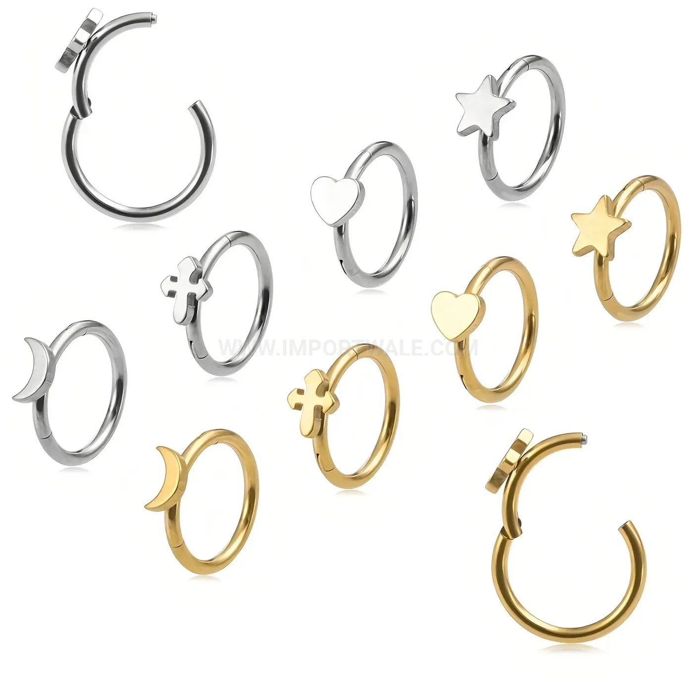 Classic Versatile C-Shaped Stainless Steel Multi-Use Piercing Ring Set