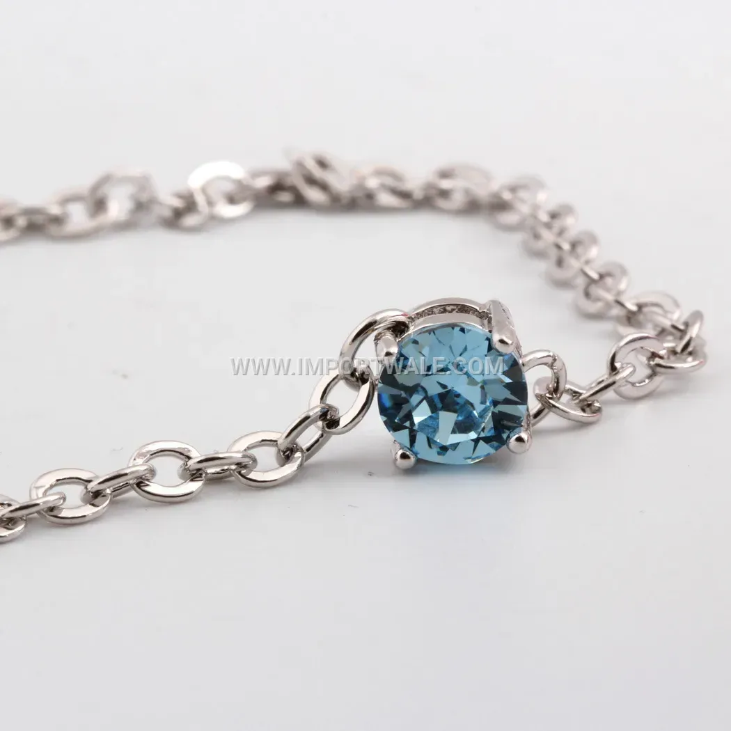 Stainless Steel Rhinestone Crystal Charm Bracelet