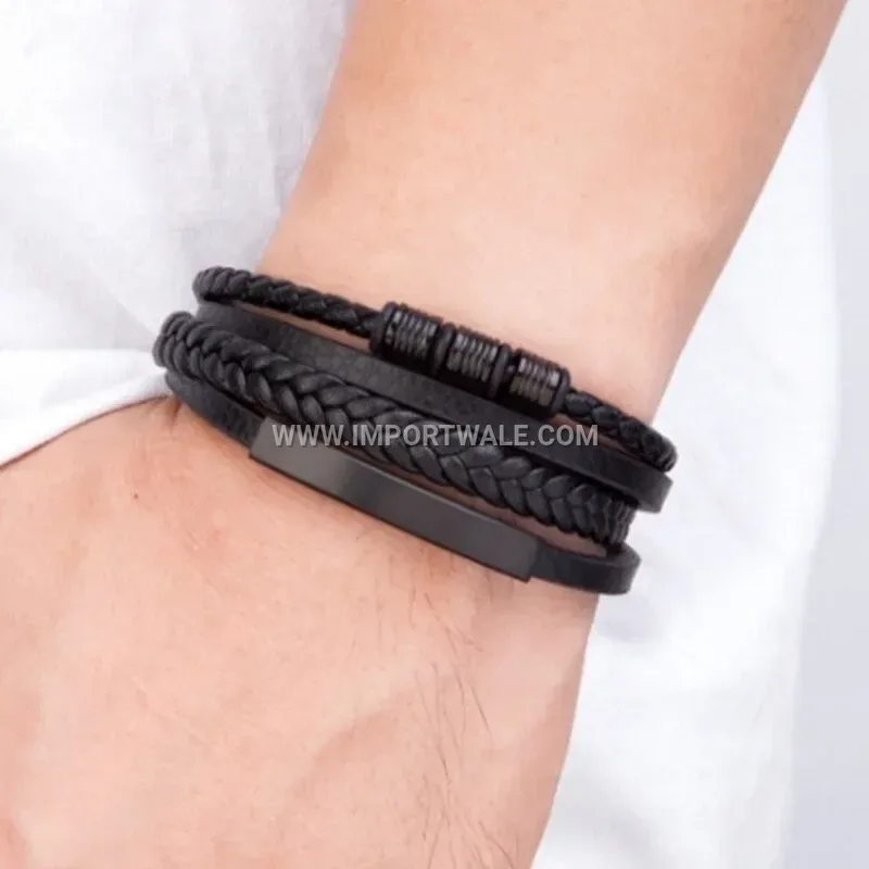 Bohemian Crystal and Feather Accent Wide Leather Cuff Bracelet