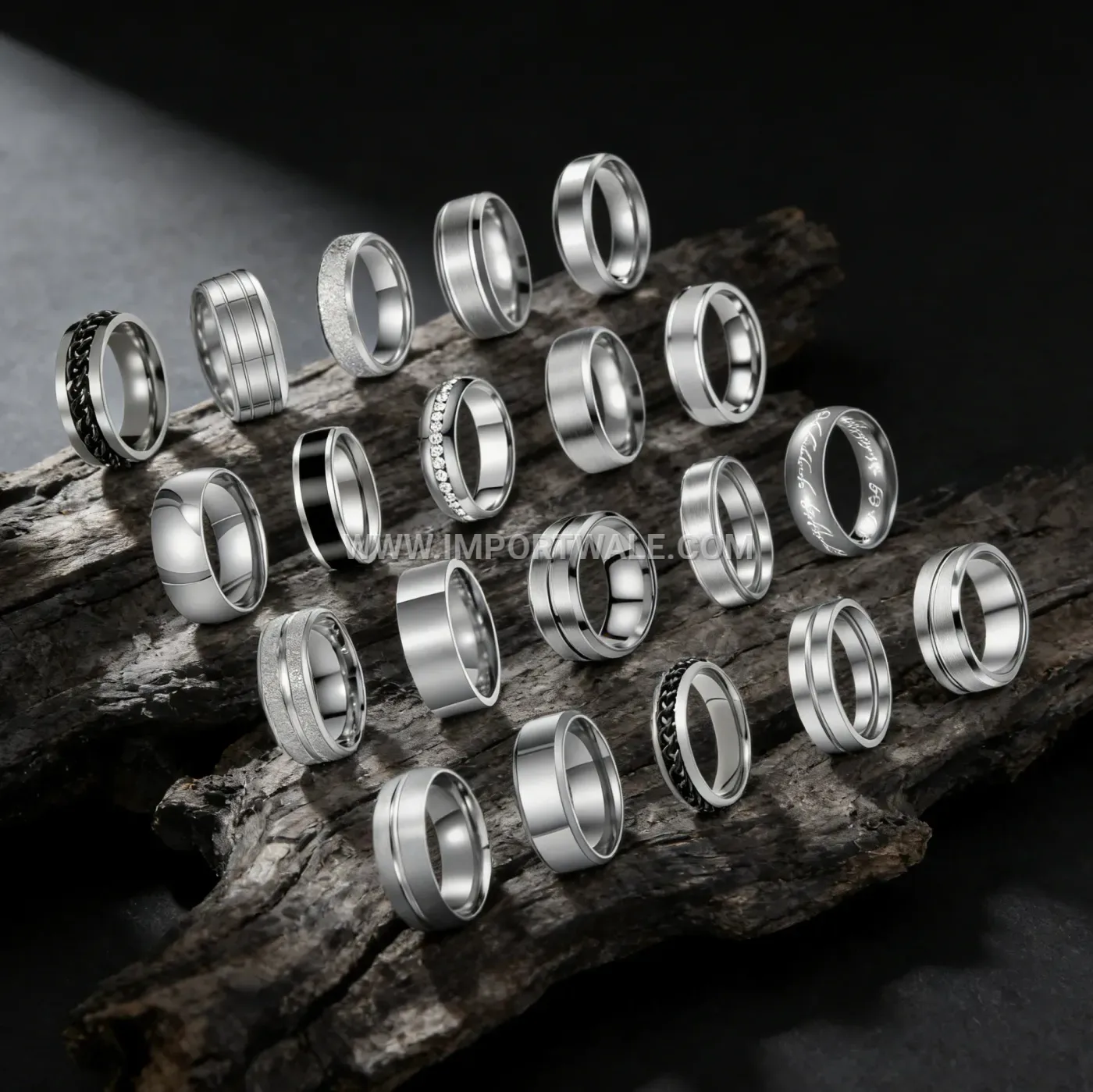 Adjustable Feather Motif Stainless Steel Open Ring