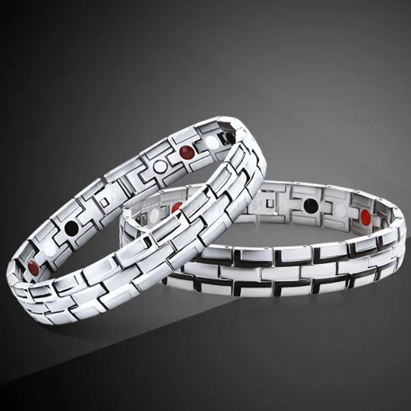Chic Minimalist L-Link Stainless Steel Bio Magnetic Unisex Bracelet
