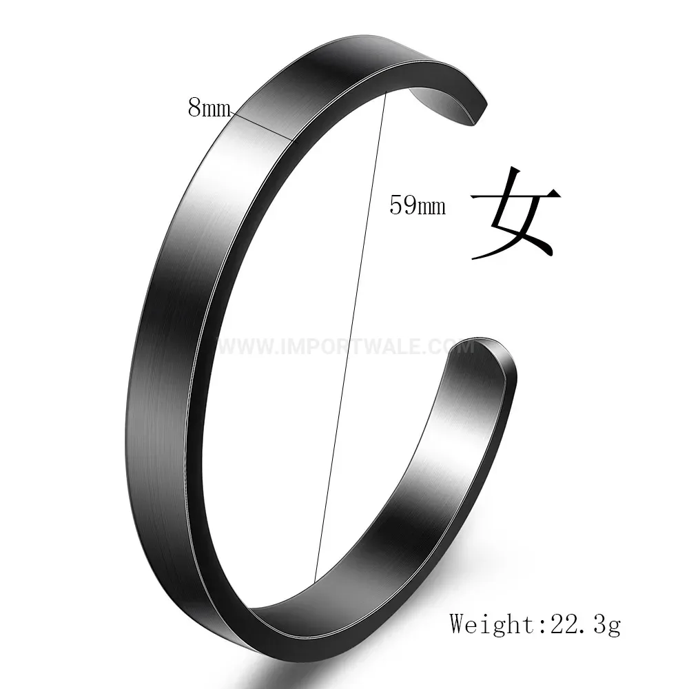 Premium Minimalist Stainless Steel Open C-Shape Bangle Bracelet