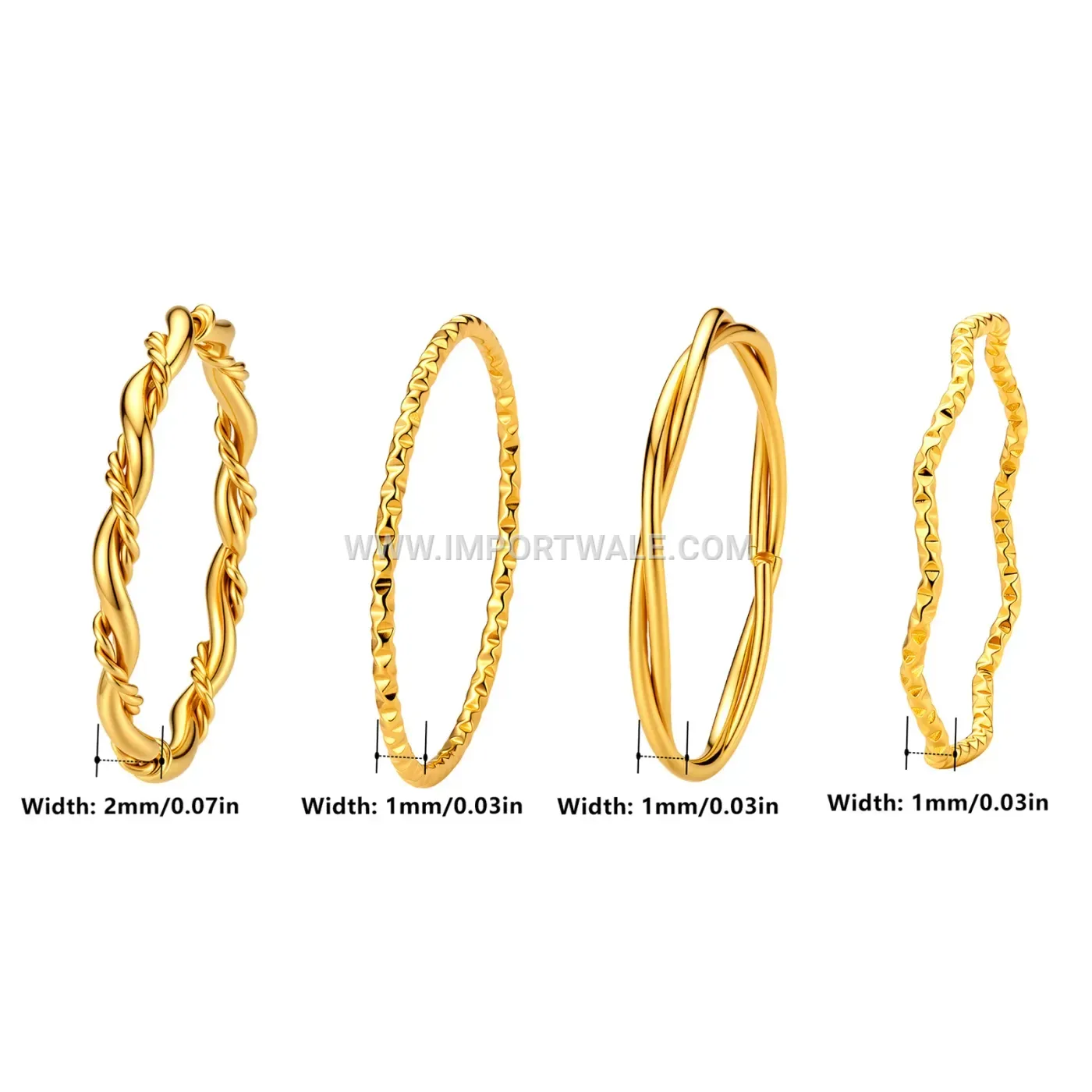 Ultra Slim Twisted Rope Pattern Stainless Steel Ring