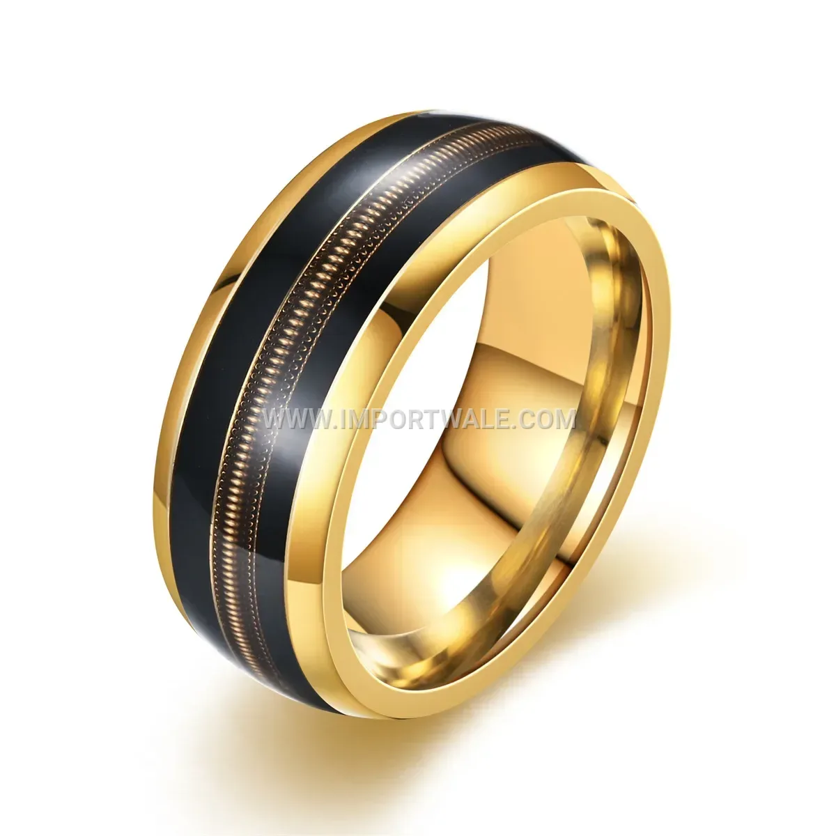 Gold Tone Musical String Enamel Band Ring