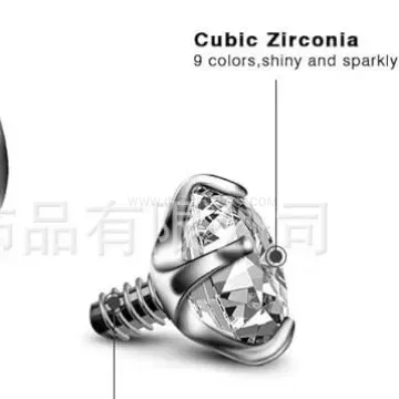 Stylish Internally Threaded Cubic Zirconia Surgical Steel Piercing Stud