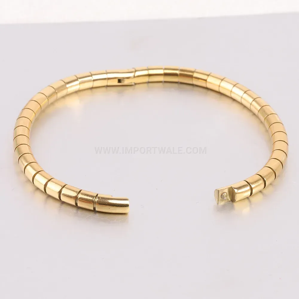 Designer Oval Snake Chain Open Stainless Steel Bangle