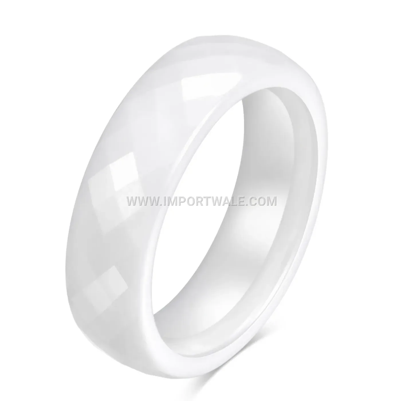 Faceted Minimalist Ceramic Band Ring