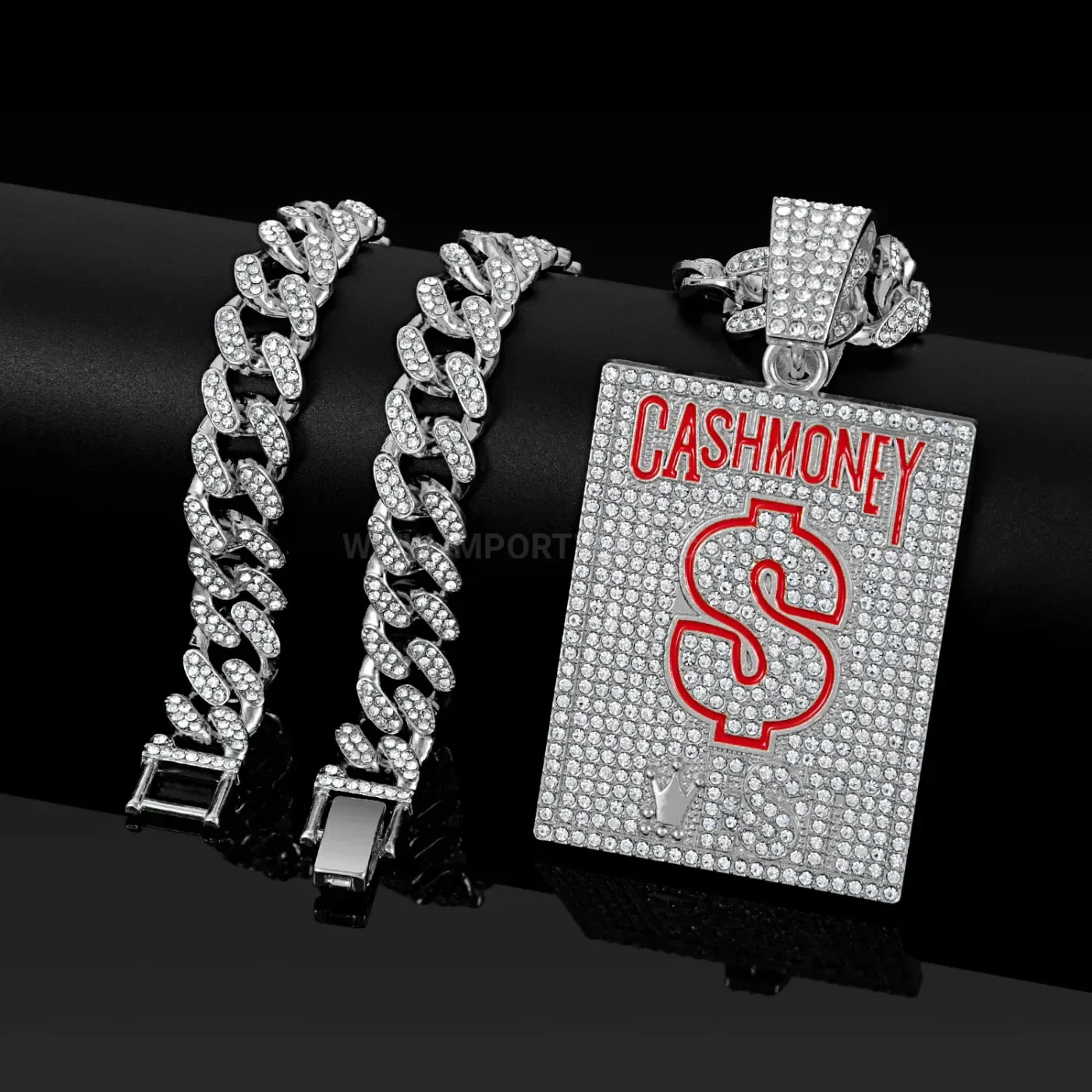 Zinc Alloy Cash Money Symbol Square Hip Hop Pendant
