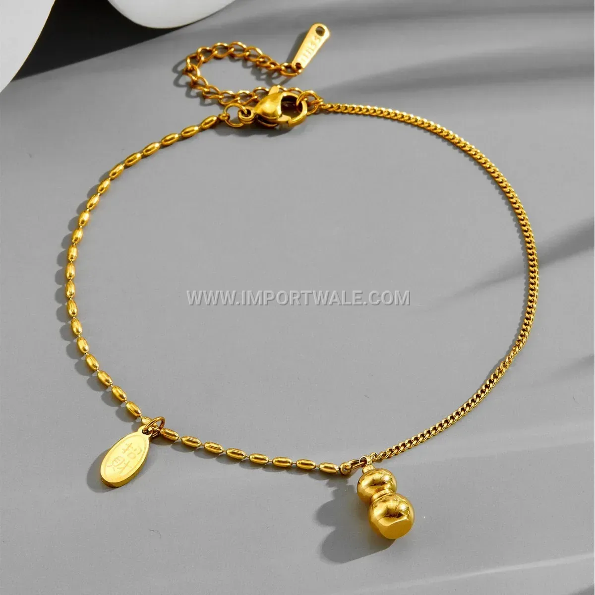 Gourd Charm Gold Tone Premium Anti Tarnish Anklet