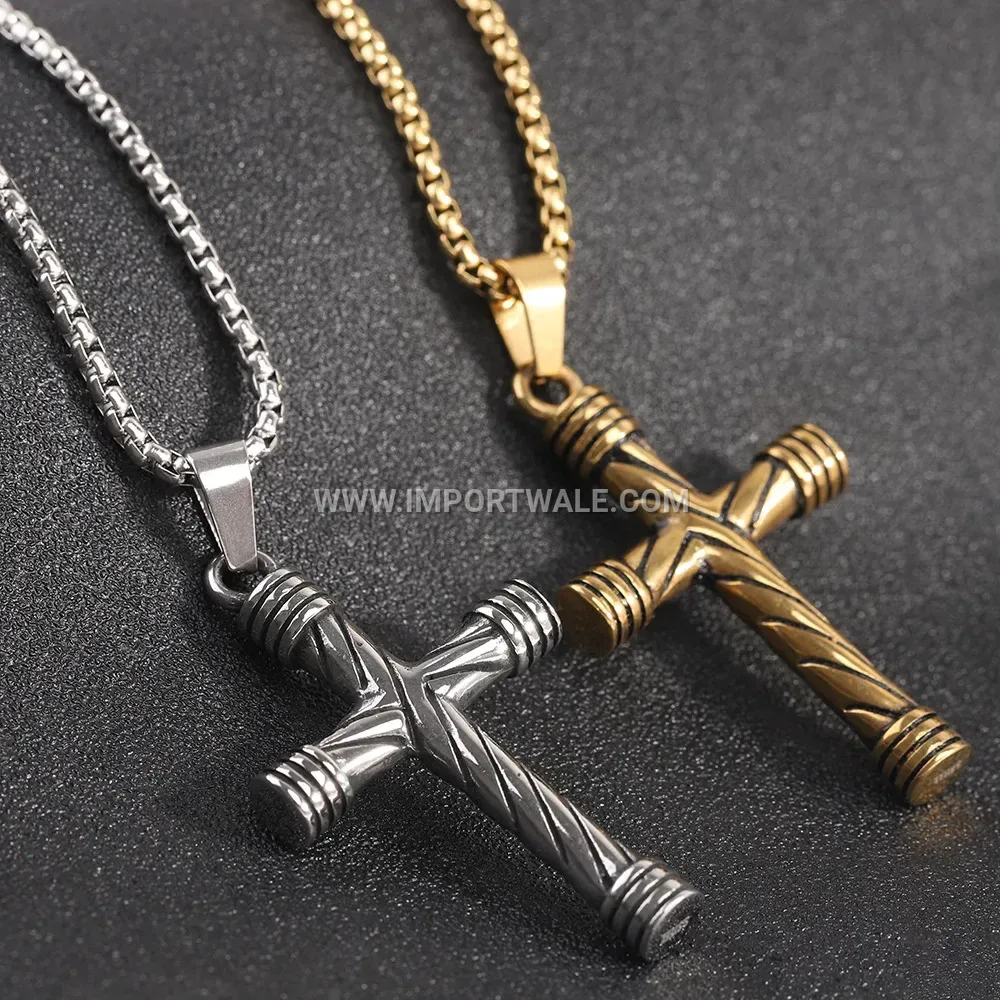 Twisted Stripe Stainless Steel Pendant Necklace