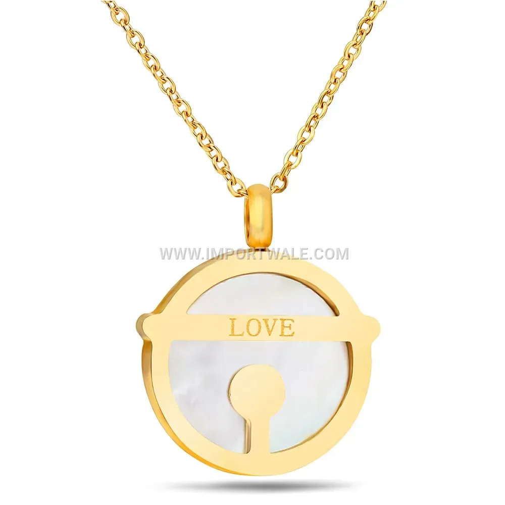 Engraved Love Horizontal Bar Multi-Layer Stainless Steel Necklace