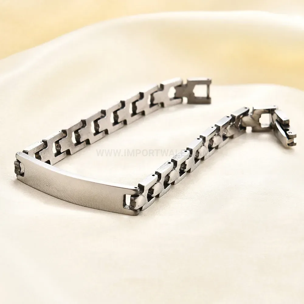 Polished Geometric Stainless Steel Watch Band Bracelet for Men