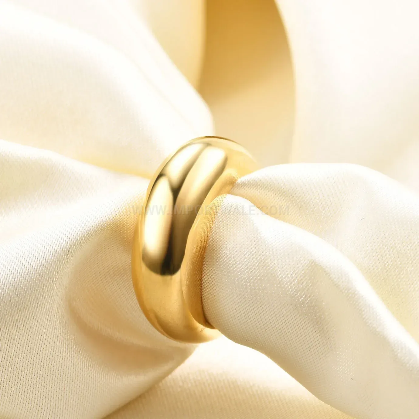 Designer Smooth Oval Plated Stainless Steel Ring