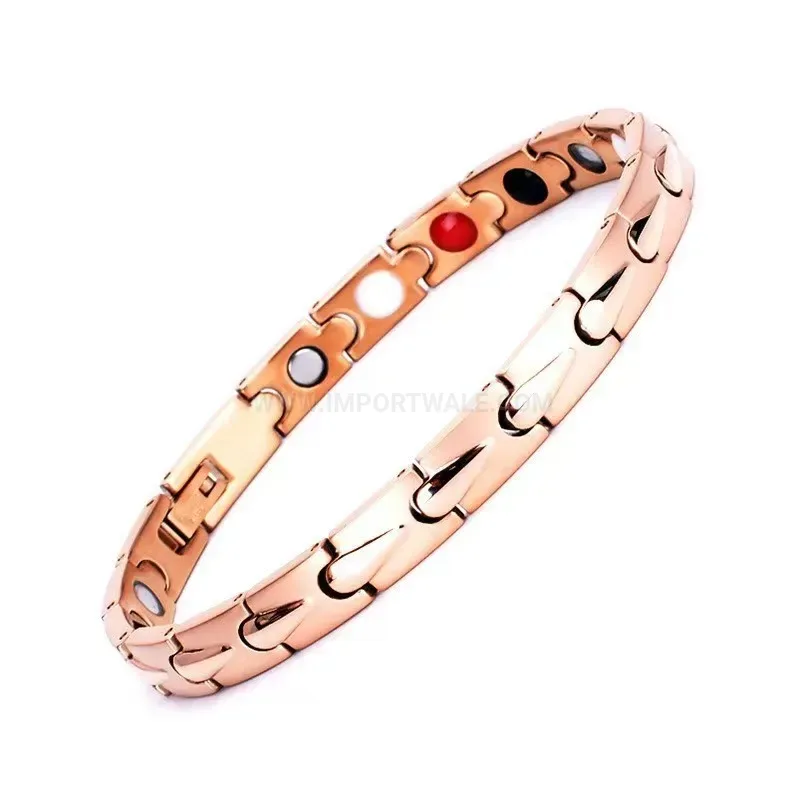 Trendy Teardrop Link Titanium Steel Magnetic Couple Bracelet