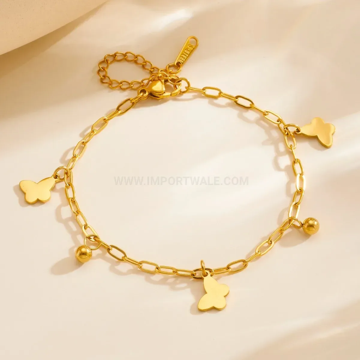 Tassel Butterfly Fairy Stainless Steel Charm Bracelet