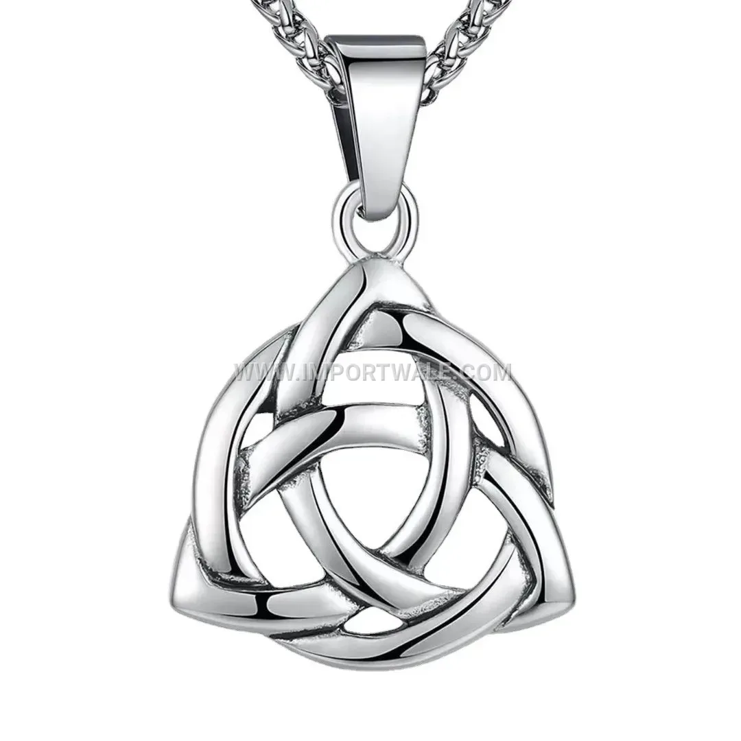 Men's Vintage Stainless Steel Triangular Ring Pendant