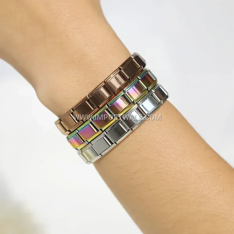 Modular Stainless Steel Italian Link Charm Wristlet