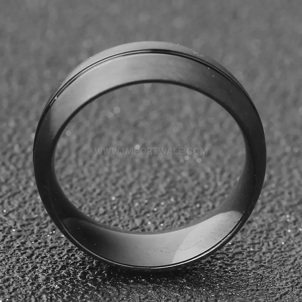 Designer Brushed Black Stainless Steel Vintage Heart Ring
