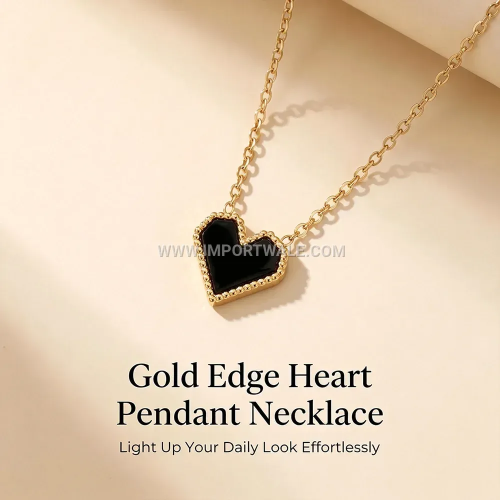 Heart Shell Pendant 18K Gold Plated Stainless Steel Necklace
