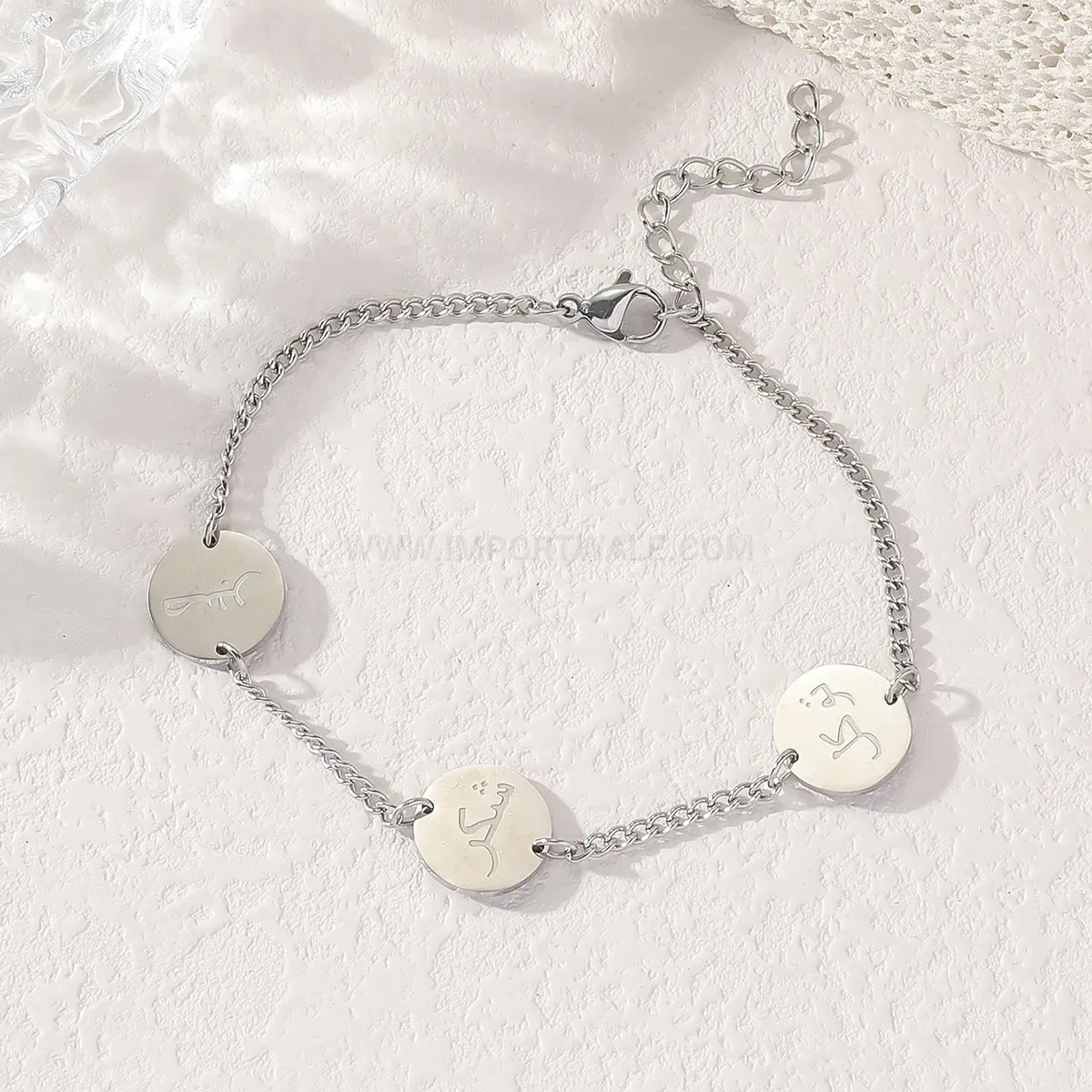 Calligraphy Calligraphic Stainless Steel Bangle Bracelet
