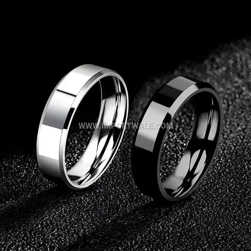 Polished Double Bevel Gold Plated Stainless Steel Ring