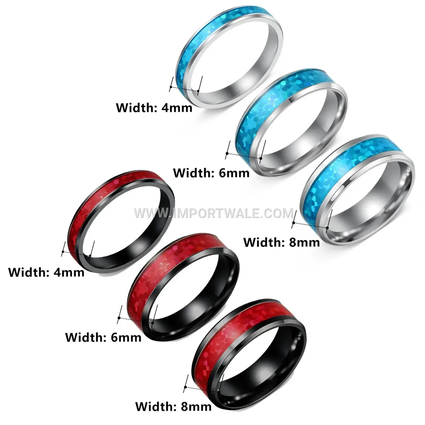 Faux Opal Inlaid Titanium Steel Ring