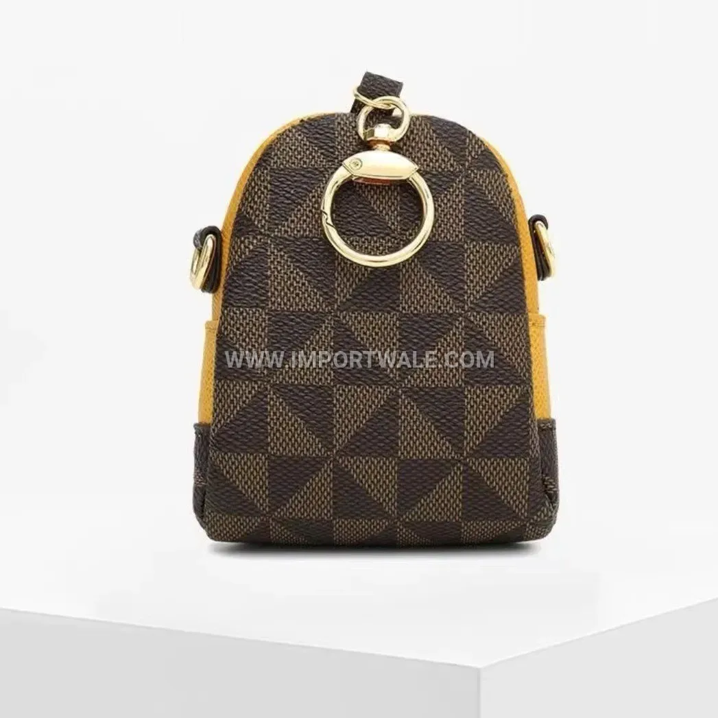 Mini Yellow Eyes PU Leather Crossbody Coin Pouch