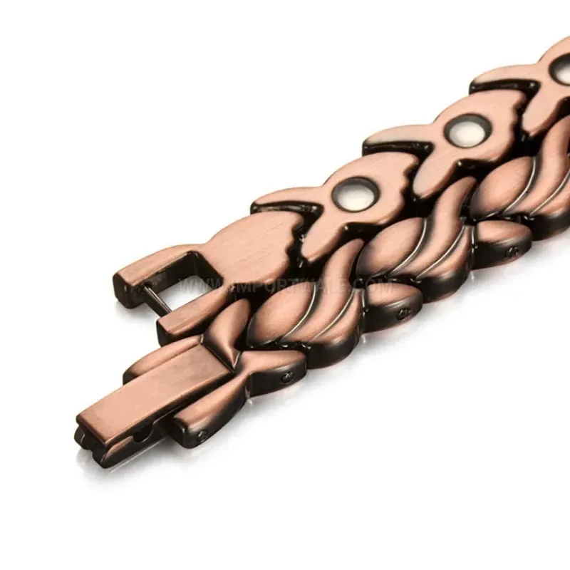 Bold Minimalist Pure Copper Swallow Charm Magnetic Bracelet