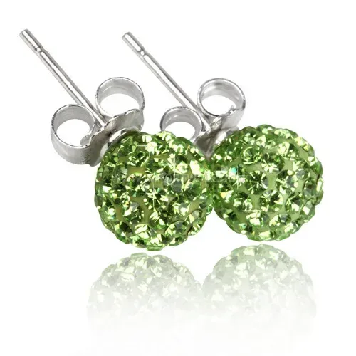 Stainless Steel Crystal Rhinestone Ball Stud Earrings