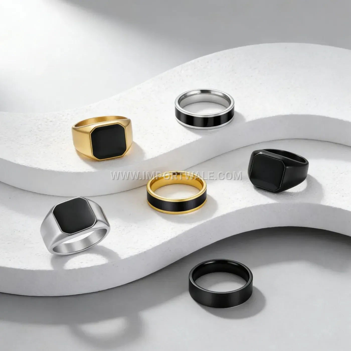 Slender Matte Sandblasted Stainless Steel Stacking Ring