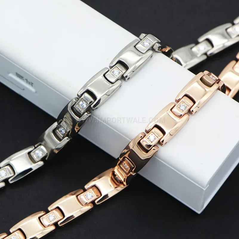Chic Geometric Pure Titanium Magnetic Wellness Bracelet