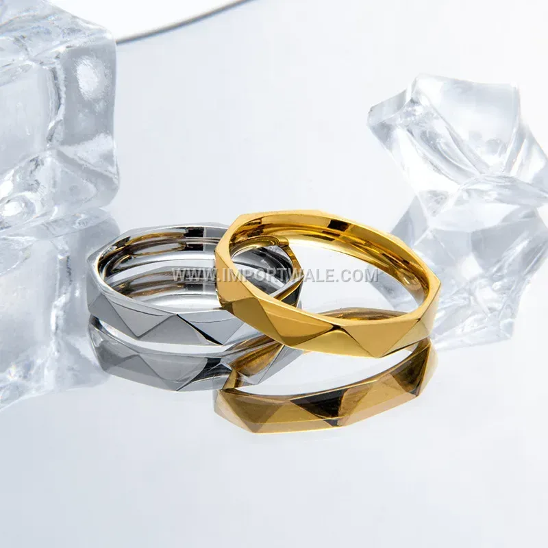 Geometric Rhombus Stainless Steel Band Ring