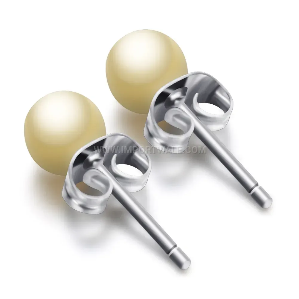 Minimalist Stainless Steel Stud Earrings with Colorful Ceramic Beads
