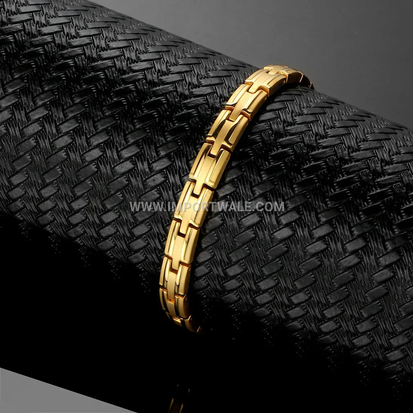 Elegantly Electroplated Gold Stainless Steel Magnetic Charm Bracelet