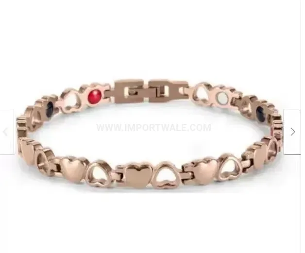 Designer Sweet Heart Steel Magnetic Therapy Bio Bracelet