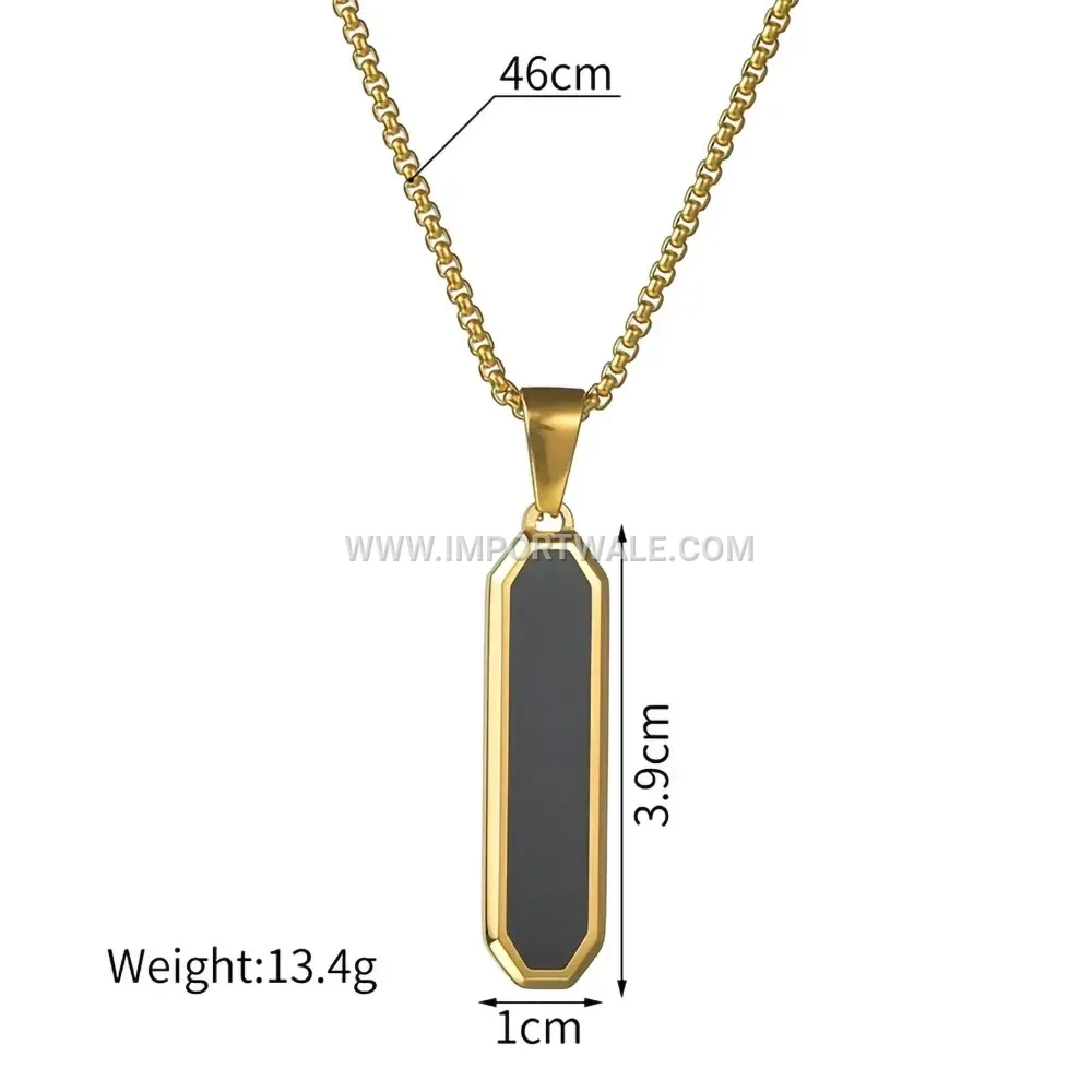 Gold Plated Titanium Steel Rhombus Butterfly Pendant Necklace