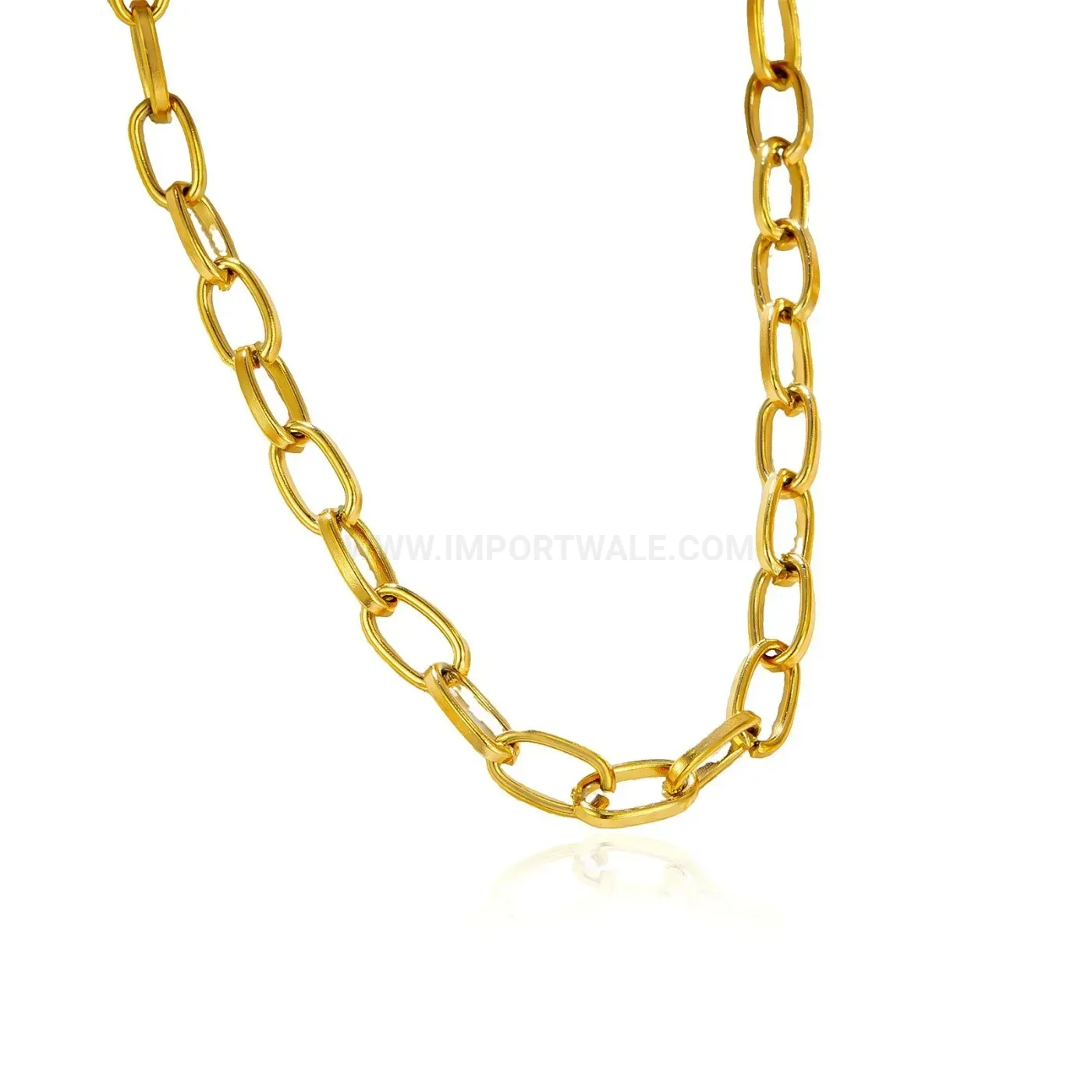 Premium Gold Plated Stainless Steel Cable Chain Collar Necklace