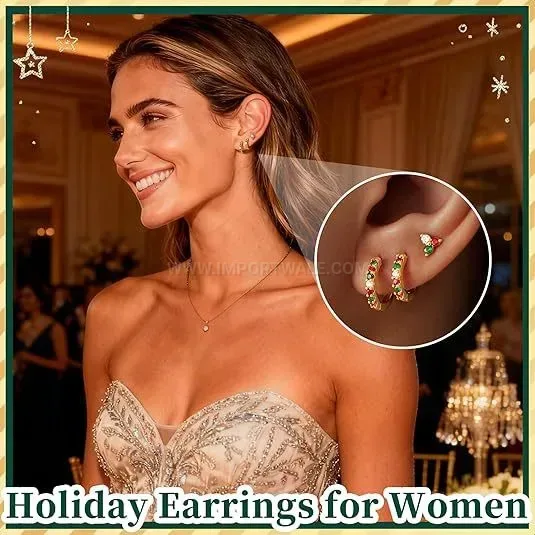 Classic Multicolor Zircon Stainless Steel Cartilage Piercing Hoop Set