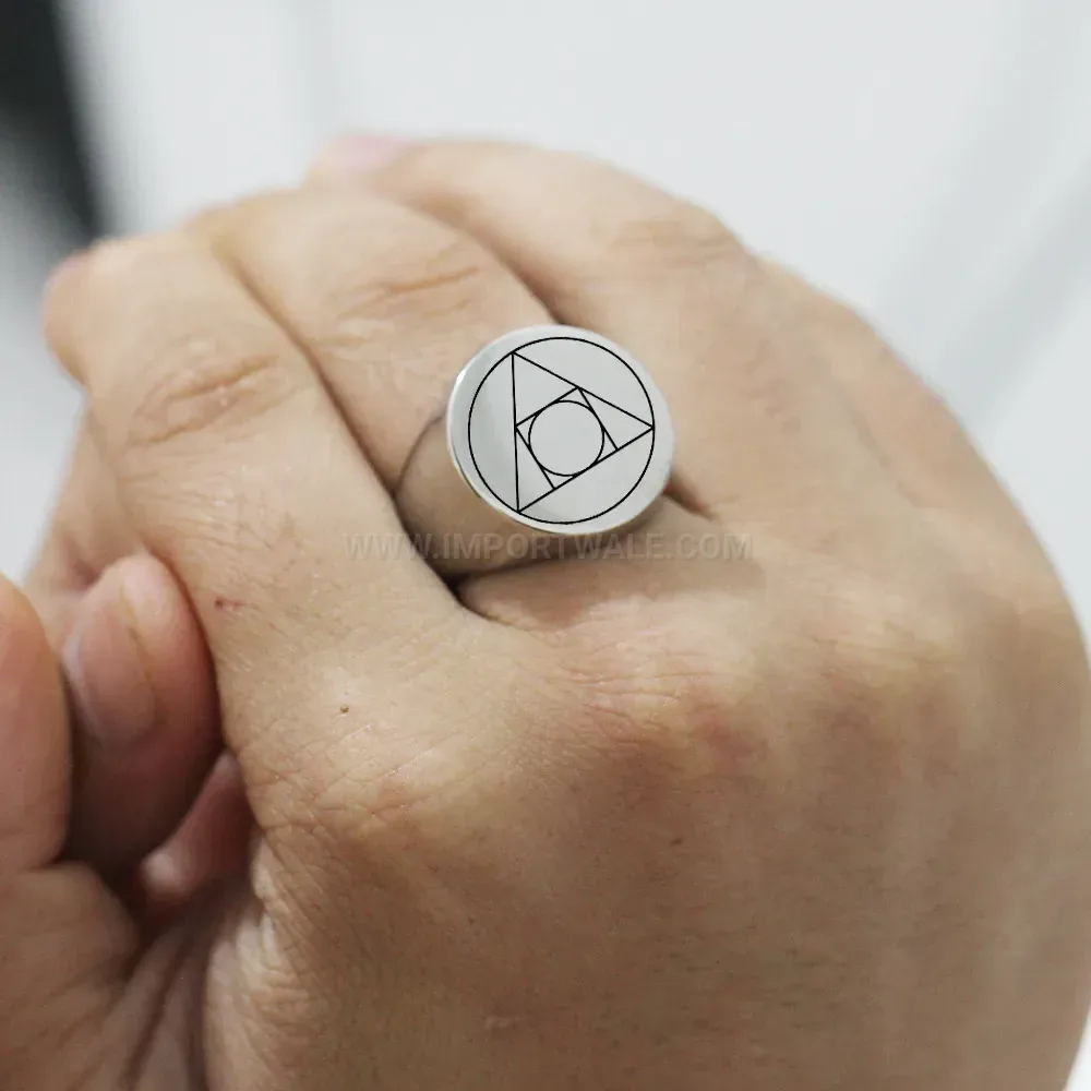 Elegant Geometric Triangle Stainless Steel Signet Ring