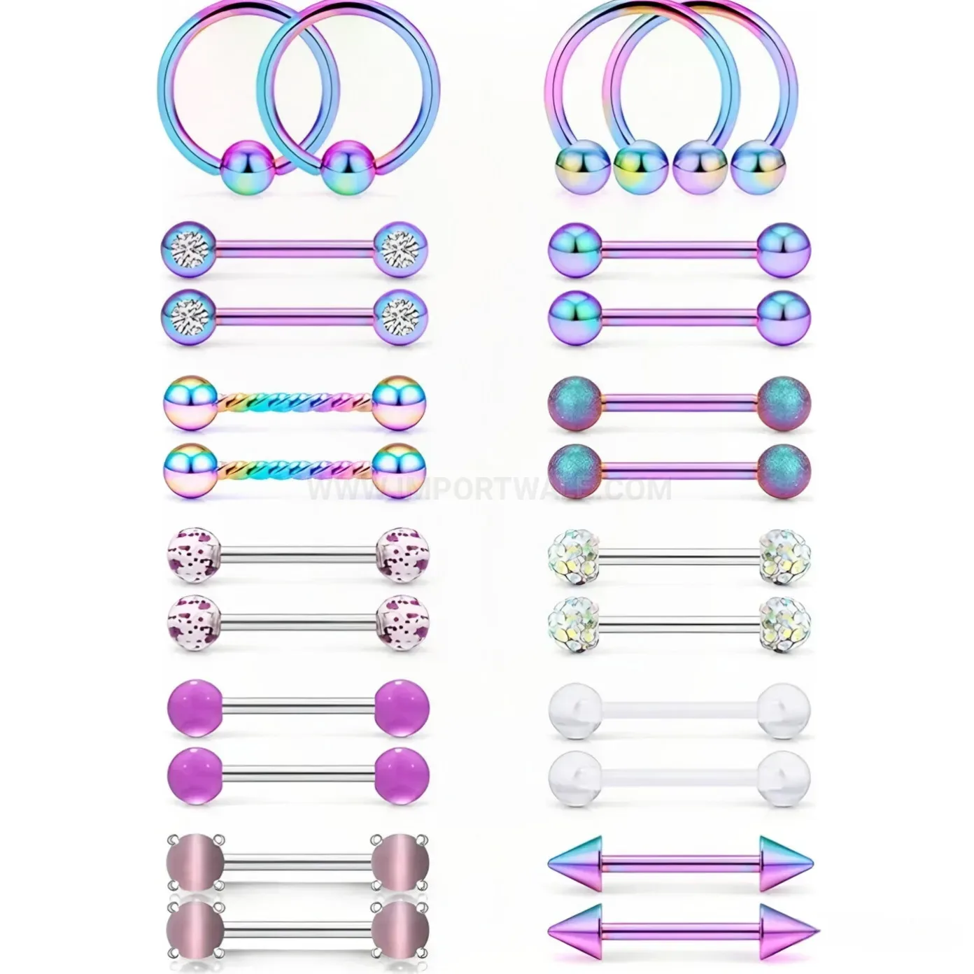 Bold Stainless Steel Straight Bar Tongue Ring Nose Piercing Stud