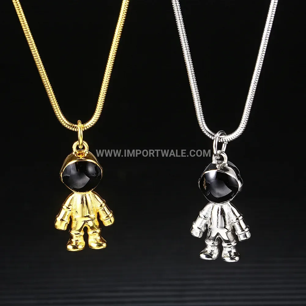 Stainless Steel Astronaut Pendant Streetwear Jewelry