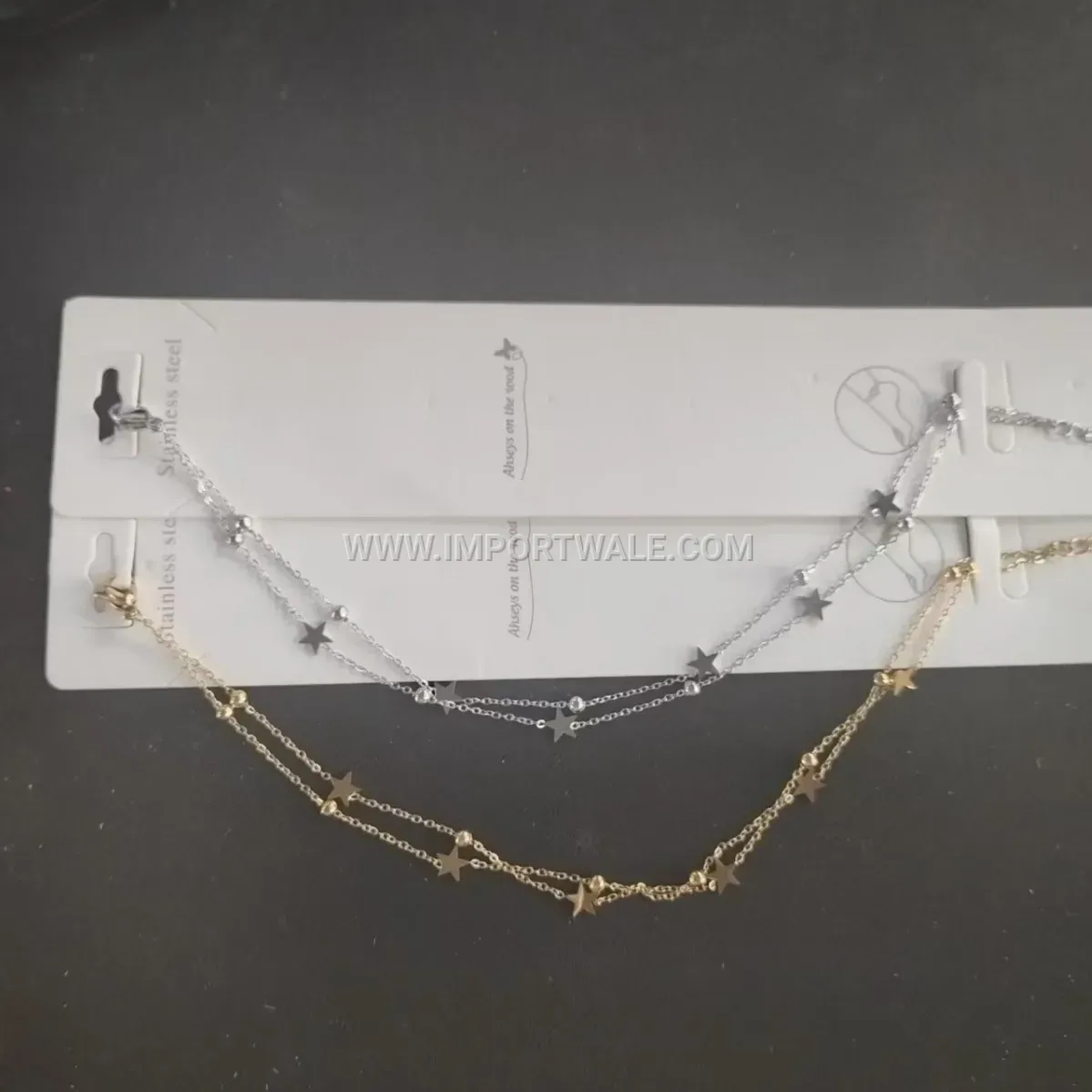 Double Layer Stainless Steel Star Dangle Anklet