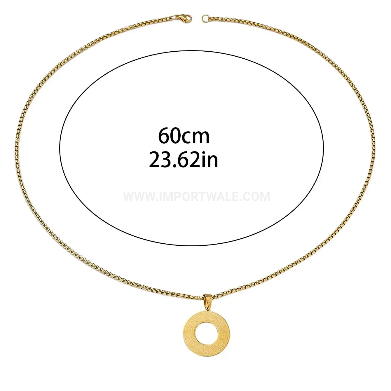 Fashion Stainless Steel Coin Ayatul Kursi Verse Religious Medallion Necklace