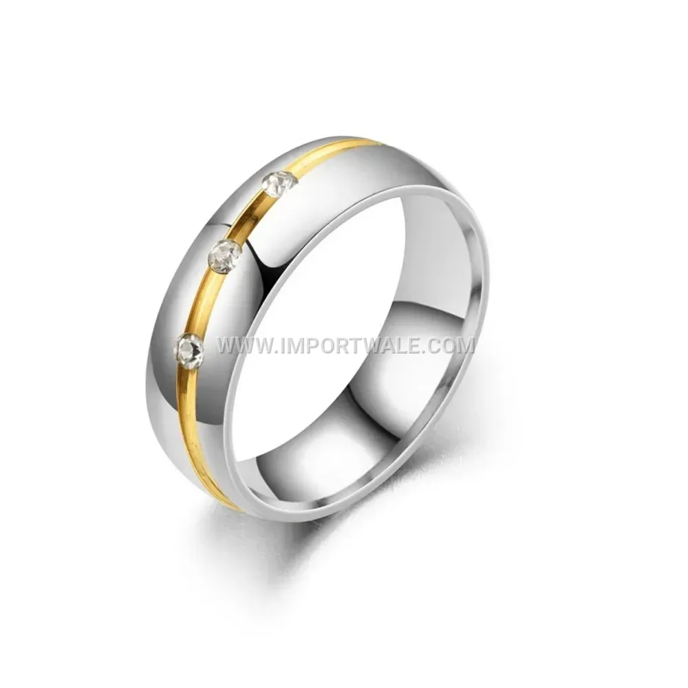 Crystal Studded 18K Gold Plated Stainless Steel Band
