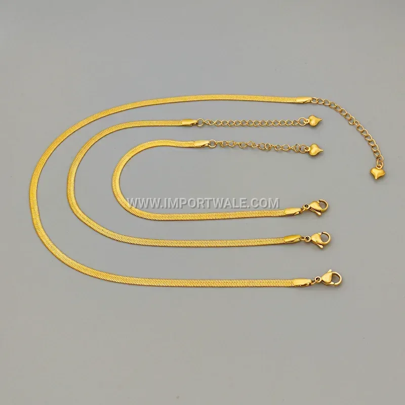 Minimalist Gold Stainless Steel Snake Chain Anklet